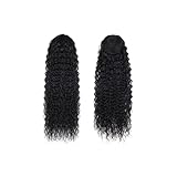 Natürliche Deep Water Wave Pony-Extensions mit Kordel, 100% Echthaar für Frauen Atemberaubender Look(14inches)