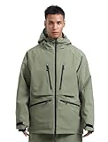 GSOU SNOW Herren Skijacke Baggy Snowboardjacke Ski Snowboard Jacke Männer - Unisex Multi Pockets Wasserdicht Winddicht Atmungsaktiv Warm mit Kapuze