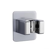 Verstellbarer Saugnapf-Duschkopfhalter, Bohr- und Stanz-Halterung für Handbrausen, ABS-Material, kein Bohren erforderlich (Silber)