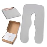 mimi kalu® Ersatzbezug für Seitenschläferkissen – 100% weiche Baumwolle – Oeko TEX - Atmungsaktiv & Hypoallergen | Bezug | Kissenbezug für Schwangerschaftskissen & Stillkissen | Bezug waschbar (Grau)