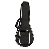 Supvox Mandolinentasche Gepolstert Mit Innentasche Aufbewahrungskoffer Für Mandoline Leichte Schwarze Stofftasche Mit Schloss Für Musiker