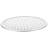 Milisten Aluminiumlegierung Pizzablech Rund mit Dichten Löchern Hitzebeständig Lebensmittelecht Perforiertes Backblech für Pizzaofen und Grill
