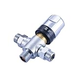 Thermostatpatrone aus Messing für Dusche Thermostat-Mischventil aus Messing, Thermostatkartusche, verchromtes Temperaturregelungs-Duschmischventil, Konstanttemperaturventil(Color 5)