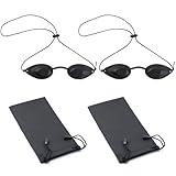 LINTRA 2 Stück Solariumbrille Schutzbrille, Verstellbar Sonnenbank Brille, Schwarz Infrarotlampe Schutzbrille, Universell Lichttherapiebrille, für Beauty, Lichttherapie, Bräunungspflege