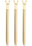 Eberhard Faber 599015 - Tintenroller radierbar Lama, 3 Animal Erase it Stifte, Gelschreiber blau 0,7 mm