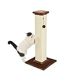 Amazon Basics – Hoher Katzen-Kratzbaum, groß, hochwertig, 41 x 89 x 41 cm, brauner Teppich