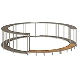 vidaXL Whirlpool-Umrandung mit Stauraum Holztreppe Grau Poly Rattan