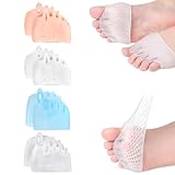 Zehenspreizer Silikon, 4 Paar Toe Separator Set, Silikon Zehentrenner mit 5-Loch, Zehenkorrektur für Krallenzeh Hammerzehe, Hallux Valgus Korrektur für Herren und Damen für alle Füße