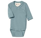 Engel Natur | Frühchen Wickelbody langarm | 70% Wolle (kbT), 30% Seide (Bergblau, 44)