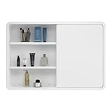 Feng Shui Spiegelschrank mit Ablage für Badezimmer, Wandmontage, Weiß, 70 cm
