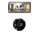 qoiq Mini Kamera 1080P Full HD WLAN Überwachungskamera innen Live Übertragung Handy APP für Kamera Überwachung mit Akku Kleine WiFi Sicherheitskamera Kompakte Microkamera Bewegungsmelder (Black)