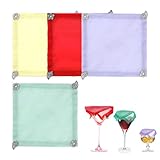 beschwerte Weinhüllen – Schleierhüllen für Wein | Strohloch, mehrfarbig, entworfen, um Insekten fernzuhalten, für den Einsatz im Freien bei Feiertagsessen, Picknicks, Hochzeitsfeiern zu Hause