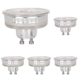 EGLO GU10 LED Leuchtmittel dimmbar, extra Flache Glühbirne für Einbauspots, 4 Watt, 400 Lumen, Reflektor Lampe neutralweiß, 4000 Kelvin, Einbauhöhe 3,5 cm, Ø 5 cm (Packung mit 5)