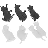 LABRIMP 6 Stück Silikon Wein Glasmarkierer Katzenform Trinkglas Marker Wiederverwendbar Party Glasanhänger Weinlese Getränke Kennzeichnung Geschenk für Katzenliebhaber Geburtstag