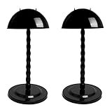2 x Perückenständer, tragbarer Perückenständer, zusammenklappbar, langlebig, 34,8 cm Werkzeug, Reise-Perückenständer für alle Perücken (schwarz)