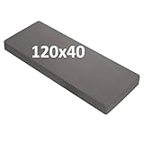 OutStep 120x40x5 cm Bankkissen aus Leinen, verstärkte, atmungsaktive Sitzkissen für den Innenbereich, hochdichte Bankauflage mit Rutschfester Unterseite (grau)