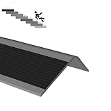 L-förmiger Stufenkantenschutz Rutschfester Streifen 1 m – 10 m Winkelprofil, Treppenkantenkante, Bodenübergangsleiste, Krankenhaus, Schule, Kindergarten, glatter Boden, 2 Styles(Black Width 2.5*5cm,8m