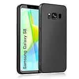 wsiiroon Handyhülle für Samsung Galaxy S8 Hülle, Stoßfest Kratzfest, Anti-Fingerabdruck, Anti-Rutsch Fallschutz Schutzhülle, Anti-Öl, Unterstützt kabelloses Laden für Samsung Galaxy S8 Case (Schwarz)