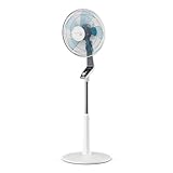 Rowenta Standventilator Turbo Silence Extreme, 4 Geschwindigkeitsstufen, Nachtmodus, Turbostufe, automatische Oszillation, bis zu 80 m³/Min. Luftzirkulation, Ventilator leise, weiß/schwarz, VU5640