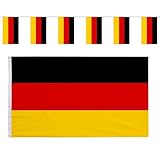 Germany Flag Deutschland Fahne 90 x 150 cm,Wetterfeste Deutsche Flagge DE Germany Deutschland mit WM 2026 Fußball Eurovision Bar Party Deko