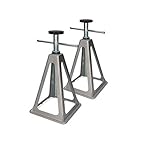 Cartrend Caravan Stützbock, Wohnwagen Stützbock Wohnmobil Stützbock, Wohnwagenzubehör Wohnmobilzubehör, 2er Set, Aluminium, bis 900 Kg belastbar, silber