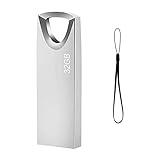 USB Stick 32GB, Slim Speicherstick 32GB Wasserdicht Pen Drive USB-Sticks 32 GB mit Schlüsselanhänger für Schule Büro Auto PC Laptop (Silber)