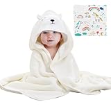 DKDDSSS Baby Handtuch Kapuze, Badeponcho Kinder, Kapuzenhandtuch Baby, Super Saugfähiges Maschinenwaschbares Kleinkinder BadetüCher mit Niedlichen Ohre für Babybaden