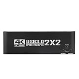 Jectse Dual KVM Selector, KVM -Splitter, Zwei PC -Share -Dual -Monitore und 4 USB, Unterstützen die Fernbedienung, für 7, 8, 10, für OS X, für und für Unix -Systeme.