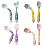 8 Pcs Esslernlöffel Baby,kinderbesteck ab 1 Jahr,Baby Löffel,Baby Gabel,Esslernbesteck,KinderlöFfel,Babylöffel Zum Selber Essen,Weicher, Perfekter, Fütterungs-Trainingslöffel Für Babys Ab 1 Jahr