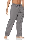 Amazon Essentials Herren Gewebte Straight-Fit Pyjamahose Mit Taschen, Grau, S