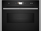 NEFF C24FS31N0 Compact-Backofen N90, Integrierbarer Backofen mit Mikrowelle 60 x 45cm, Full Touch TFT-Display, Inverter-Technologie, Soft Open & Close, Favorit, Edelstahl