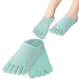 2 Paar Feuchtigkeitsspendende Socken, Rutschfeste Basis Silikonsocken, Silikon Socken für Gel-Füllung, Pflege Bei Trockenen Füßen Fußpflege Socken Hornhaut Entfernen Schwielen Absätze Unisex(grün）