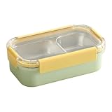 Gettimore Grüne Snackbox aus Edelstahl – auslaufsicher und leicht zu transportieren