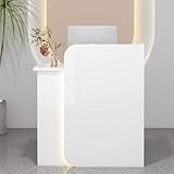 Leaceuv Rezeption,Tresen Bar Theke,Empfangstresen,Rezeptionstheke,Counter Computerschrank,Empfangstheke,Hausbar Theke,Nagelstudio Tisch,Tresen Bartheke,Verkaufstheke,Thekentisch,Büromöbel MDF(Wit)