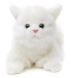 Uni-Toys - Katze weiß, liegend - 20 cm (Länge) - Plüsch-Kätzchen - Plüschtier, Kuscheltier