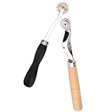 OFFIGAM 2 Stück Kopierrädchen Nähen mit Nadelspitzenrad Sprungrad für Leder und Stoff Langlebiges Stahlzahnrädchen mit Holzgriff Nähwerkzeug für Selbstgemacht Lederhandwerk und Textilien