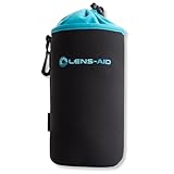 LENS-AID Neopren Objektivbeutel mit Fleece-Fütterung als Set oder einzeln Objektivtasche BZW. Köcher als Schutz für Objektiv, Blitz, Monitor, Kamera-Zubehör - L