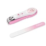 PAFASON Baby-Sicherheits-Nagelknipser mit Nagelfänger und Baby-Glasnagelfeile, tschechisches Floatglas, Edelstahl, ideales Duschgeschenk für kleine Kinder, Säuglinge, Neugeborene, Babys, Kleinkinder