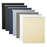 WOLTU Verdunklungsrollo ohne Bohren Beige 90x210cm (BxH), Thermorollo Klemmfix Fensterrollo Seitenzugrollo easyfix Verdunkelung Rollos Sichtschutz und Sonnenchutz, Klemmrollo für Fenster & Tür