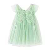 Generisch Prinzessinnenkleid für Kleinkinder Kleinkind Mädchen ärmellos Schmetterling Tüll Spitze Rüschen Kleid Tanz Party Prinzessin Kleider Kleidung