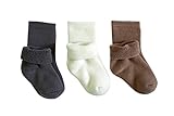 tittimitti 75% Merinowolle Baby Kleinkind Frottee Socken 3er Pack, Neutral, 12-24 Monate
