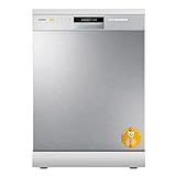 COMFEE' CDWPF1201PS Geschirrspüler freistehend, 60 cm, 12 Gedecke, Startzeitvorwahl, Halblast-Funktion, flexible Körbe, Edelstahl, 49 dB, Bedienung über Tasten