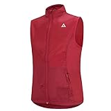Airtracks Damen Fahrradweste Laufweste Comfort Line Radweste Leichte Wind Weste Reflektierend Winddicht Ärmellos Windstopper Atmungsaktiv XS S M L Xl XXl 3XL 4XL - rot - XS