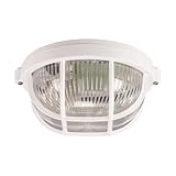 Licht-Erlebnisse Feuchtraumleuchte Maritim rund D: 18 cm klein IP65 Weiß E27 Deckenleuchte außen Kellerlampe Badleuchte Deckenlampe