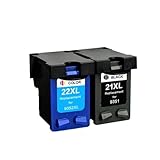 XXINGYULI Wiederaufbereitete 21-Tintenpatrone als Ersatz Kompatibel mit Deskjet F2180 F2280 F4180, kompatibel mit 21 HP21 XL 22XL(1SET)