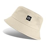 Tuopuda Fischerhüte Herren Damen, Anglerhut Baumwolle, Bucket Hat Faltbar, Sommerhut Outdoor, Kappen Cap Freizeithut zum Wandern Camping Reisen Angeln 56-58cm, Beige