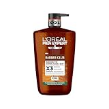 L'Oréal Men Expert XXXL Duschgel und Shampoo für Männer, Duschbad zur Reinigung von Körper, Haar, Gesicht und Bart, Herren Körperpflege mit holzigem Duft und Zedernholzöl, Barber Club, 1 x 1000 ml