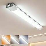 Fynokst LED Feuchtraumleuchte 120CM 1er-pack, 36W 4000Lumen Feuchtraumleuchte LED, 6000K/4000K/3000K Kellerlampe, IP65 Wasserfest Feuchtraumlampe für Keller Werkstatt Garage Küche Büro