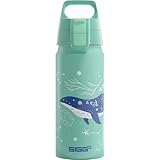 Sigg - Alu Trinkflasche Kinder - WMB ONE Dive - Für Kohlensäurehaltige Getränke Geeignet - Auslaufsicher - Federleicht - BPA-frei - Klimaneutral Zertifiziert - Sport & Schule - Helltürkis - 0,6L
