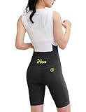 INBIKE Fahrradhose Damen Kurz Gepolstert Fahrrad Trägerhose Sommer Radhose Radlerhose mit Träger Tasche für Rennrad MTB Radsport Schwarz L